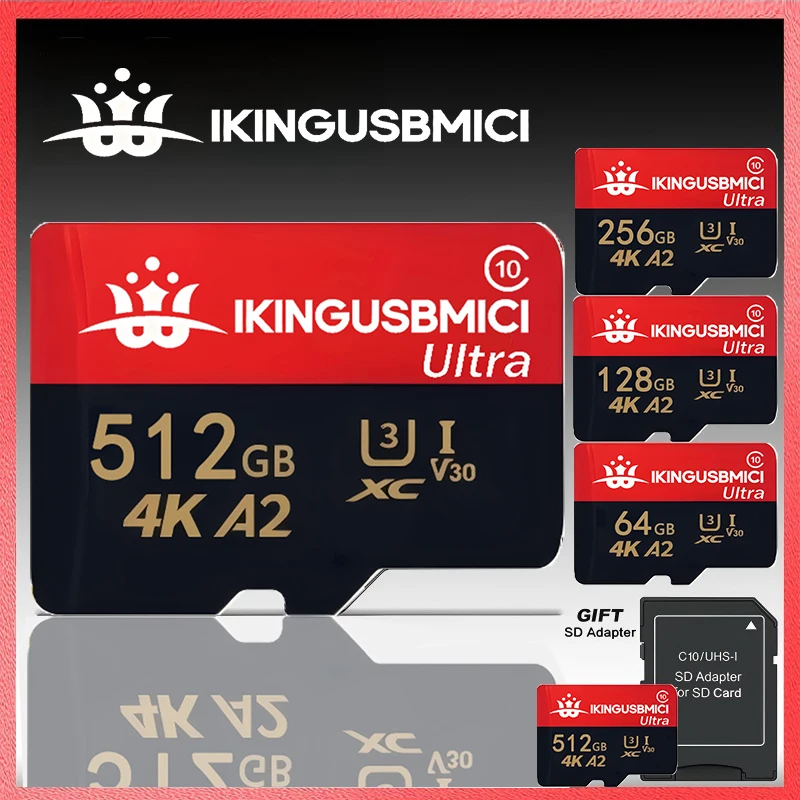 Фото НОВАЯ карта памяти Micro SD Class10 U3 32 ГБ 64 ГБ 512 ГБ 95 МБ/с UHS-I 256 ГБ TF-карта 4K HD для адаптера USB-кардридера microsd №1