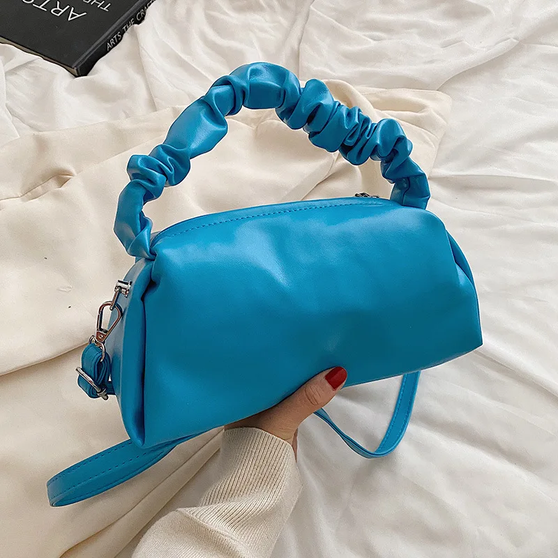 

2022 New Fashion Ladies All-match One-shoulder Messenger Bag Western Style Pleated Hand-held Small Square Bag Popular Bag Women