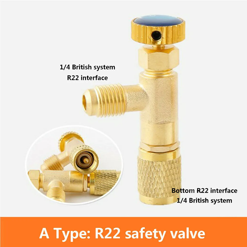 

Фтористый предохранительный клапан R410A для кондиционирования воздуха, холодильные золотые детали, 1 шт., адаптер для защиты от утечки воздуха