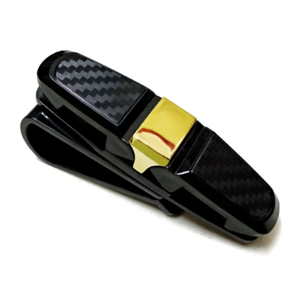 

New Car Glasses Case Carbon Fiber Spectacle Frame Durable Double-ended Clip Built-in Sponge 360 Degree Rotation футляр для очков