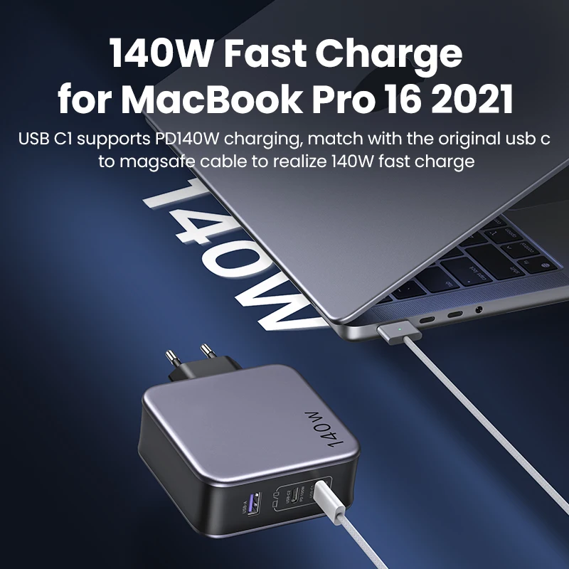 Tanie UGREEN 140W GaN ładowarka USB Typ C PD3.1 Szybkie ładowanie Dla Macbook Szybkie ładowanie 4.0 3.0 ładowarka USB Do Telefonu IPhone Xiaomi Tablet