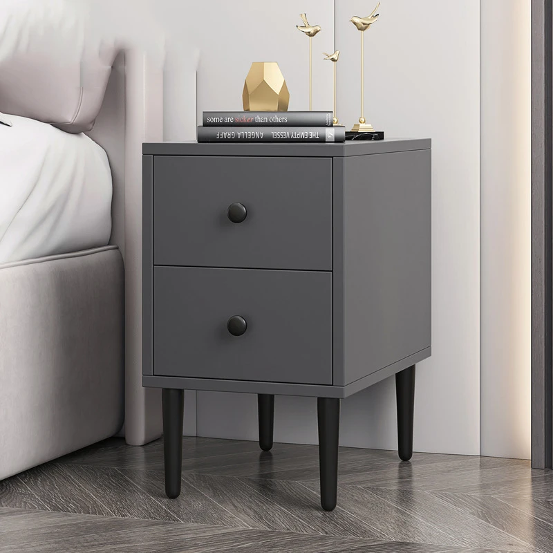 

Small Narrow Bedside Table Minimalist Modern Bedroom Mini Storage Nightstands Comfortable Dresser Library Furniture HY50BT