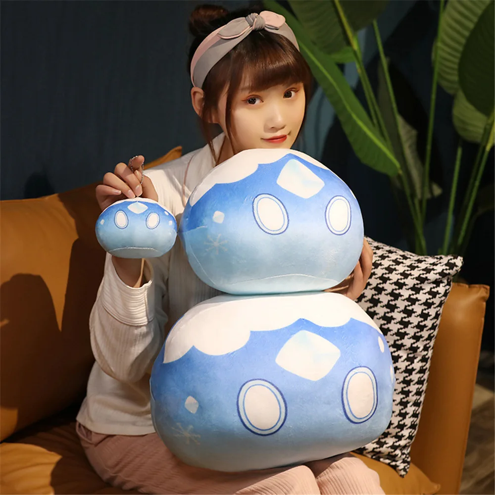 

Bandai Genshin Impact 25Cm Anime Game Slime Pendant Plush Toys Pillow Cushion Plush Doll Kawaii Room Decor Gifts For Childrens