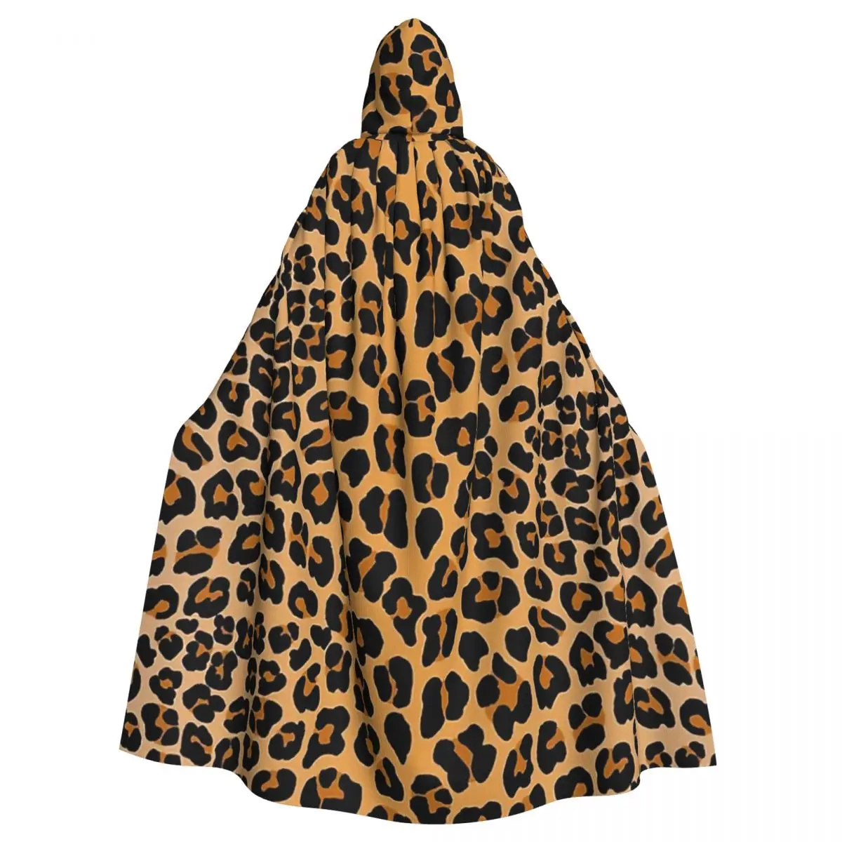 

Leopard Print Halloween Party Cosplay Woman Men Adult Long Witchcraft Robe Hood