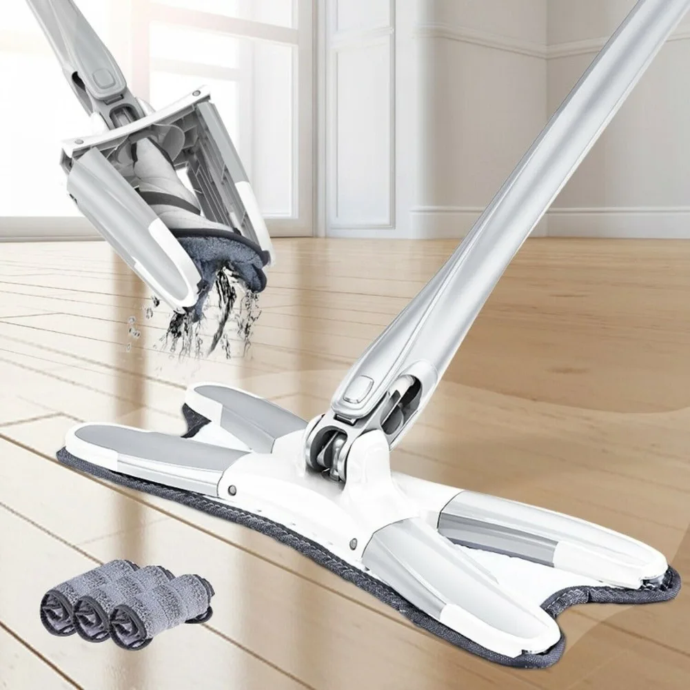 

Mops Floor Cleaning X Type Microfiber Steam Spin Mop Free Hand Wash Reusable Cloth House Cleaning Tools Household