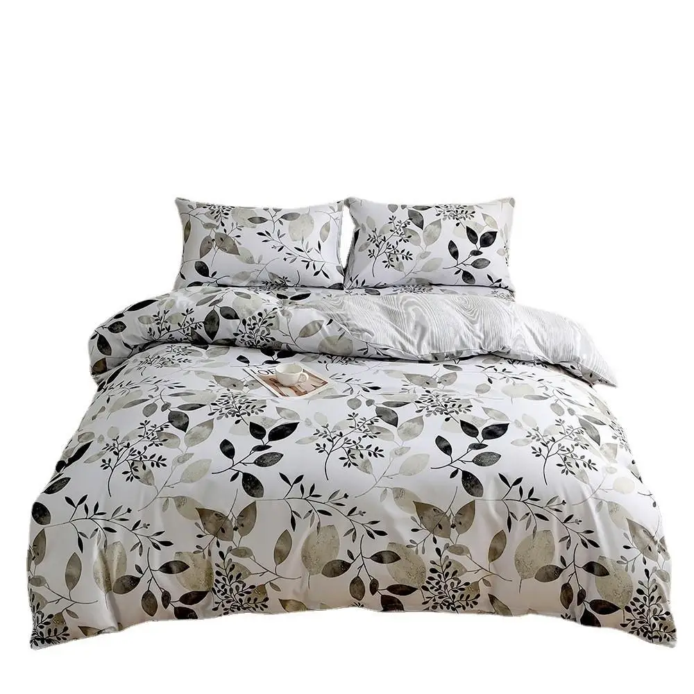 Fitted Sheet Quilt Cover Pillowcase 4 PCs Set Bed