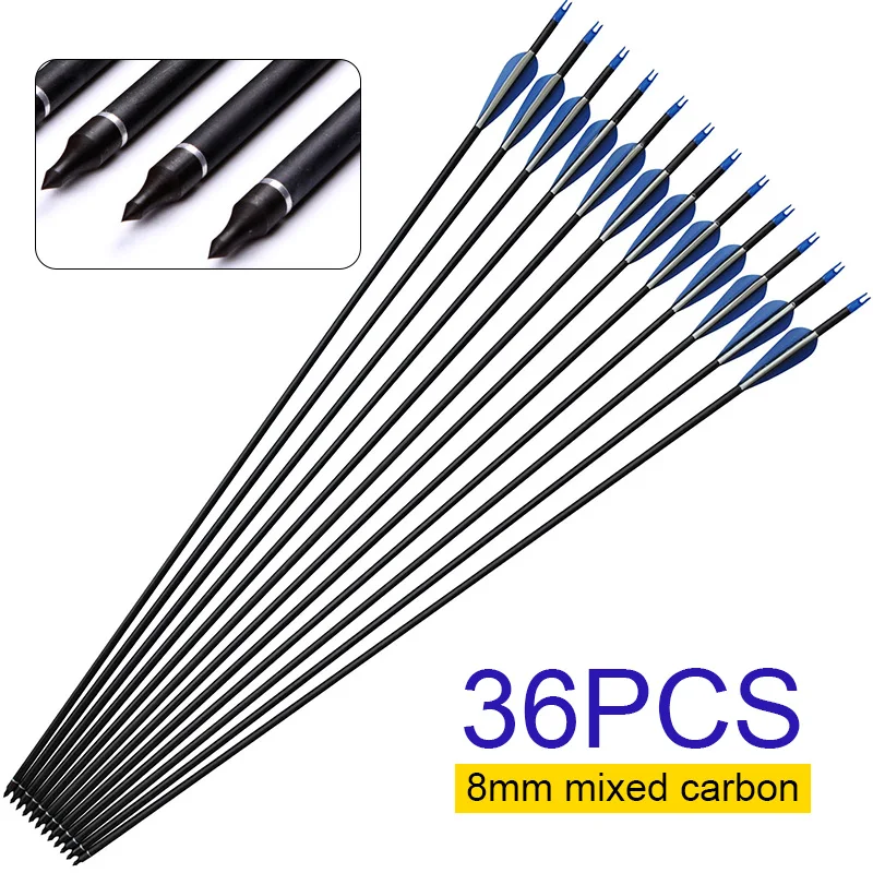 

36pcs Archery Carbon 31" Arrow Archery Training Practice Outdoor Hunting arrows Recurve Compound Bow Shooting Accessories