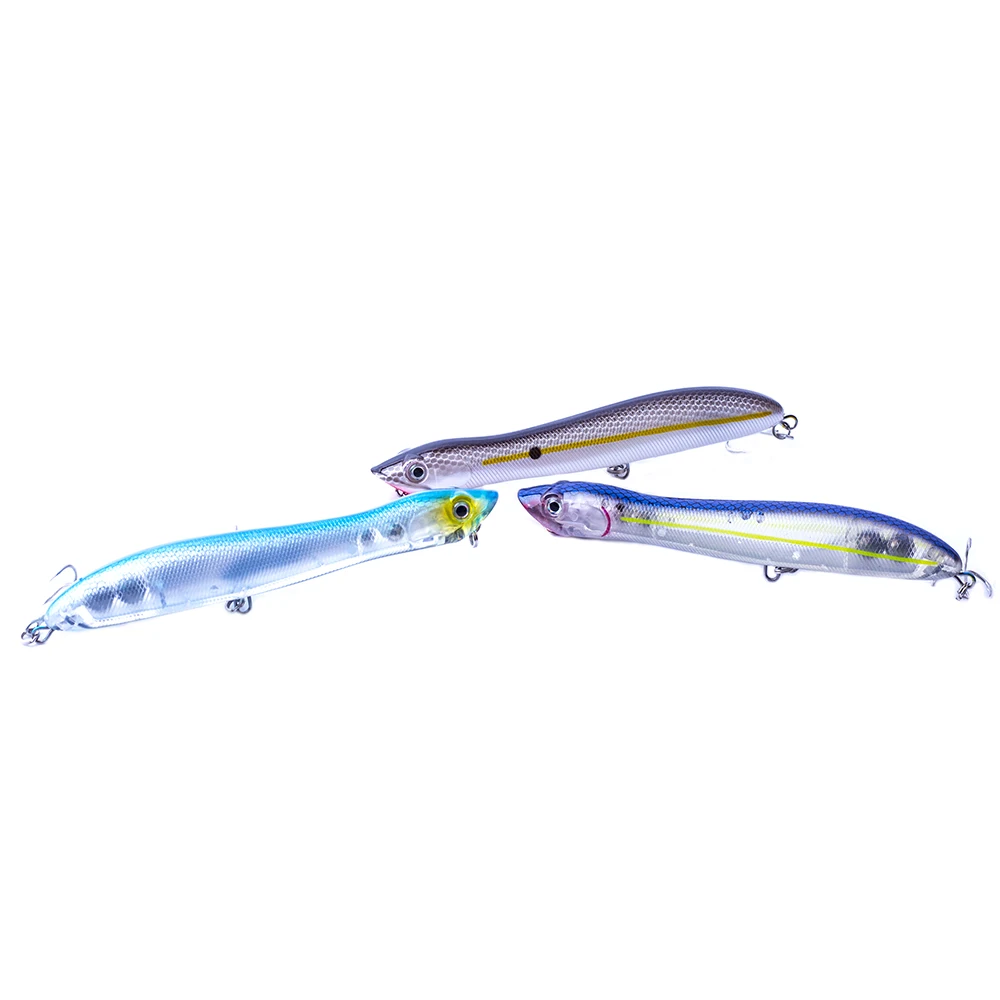 CCLTBA Hard Plastic Popper Fishing Lures 12cm 17.8g Float Snakehead Topwater Popper Bait Walk the Dog Rattle Wobble Bass Lure