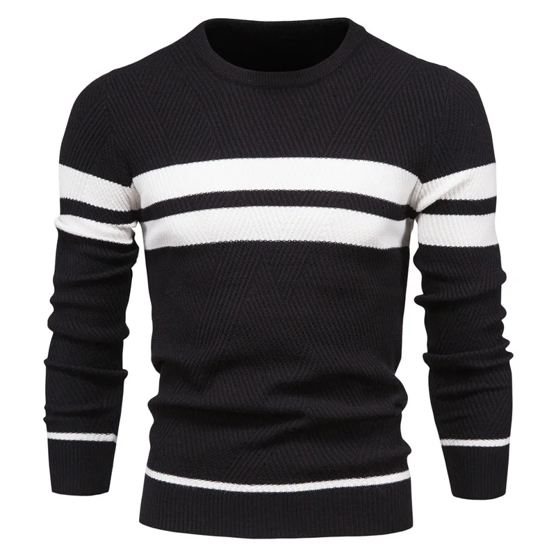 New Autumn Casual Fashion Sweater Men Clothing Pullover City Men's Sweater O-neck Patchwork Long Sleeve Warm Slim Sweaters Men