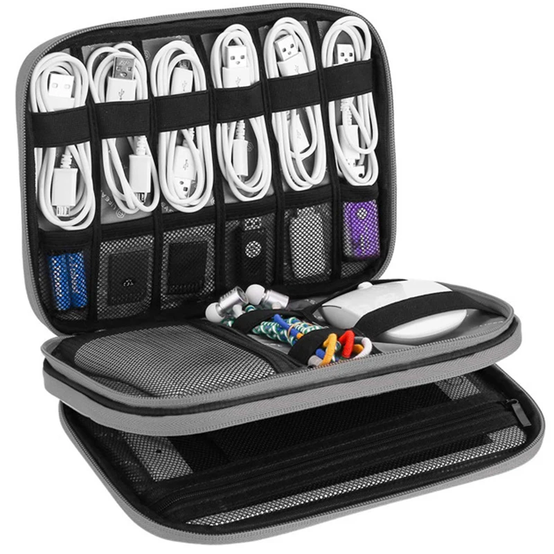 

Multifunctional Digital Storage Bag Double Layer Travel Digital Kit Pouch Earphone Power Bank Data Cable U Disk Organizer Bag