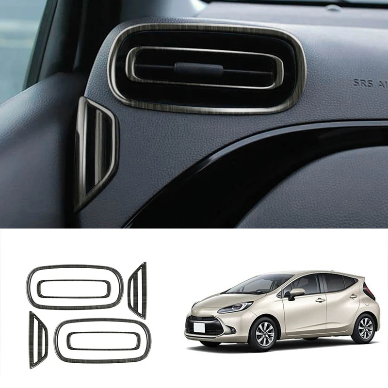 

ABS Interior Car Air Conditioner Vent Trim Panel Cover Sticker Trim Moldings Car Styling Auto Parts for Toyota Aqua 2021