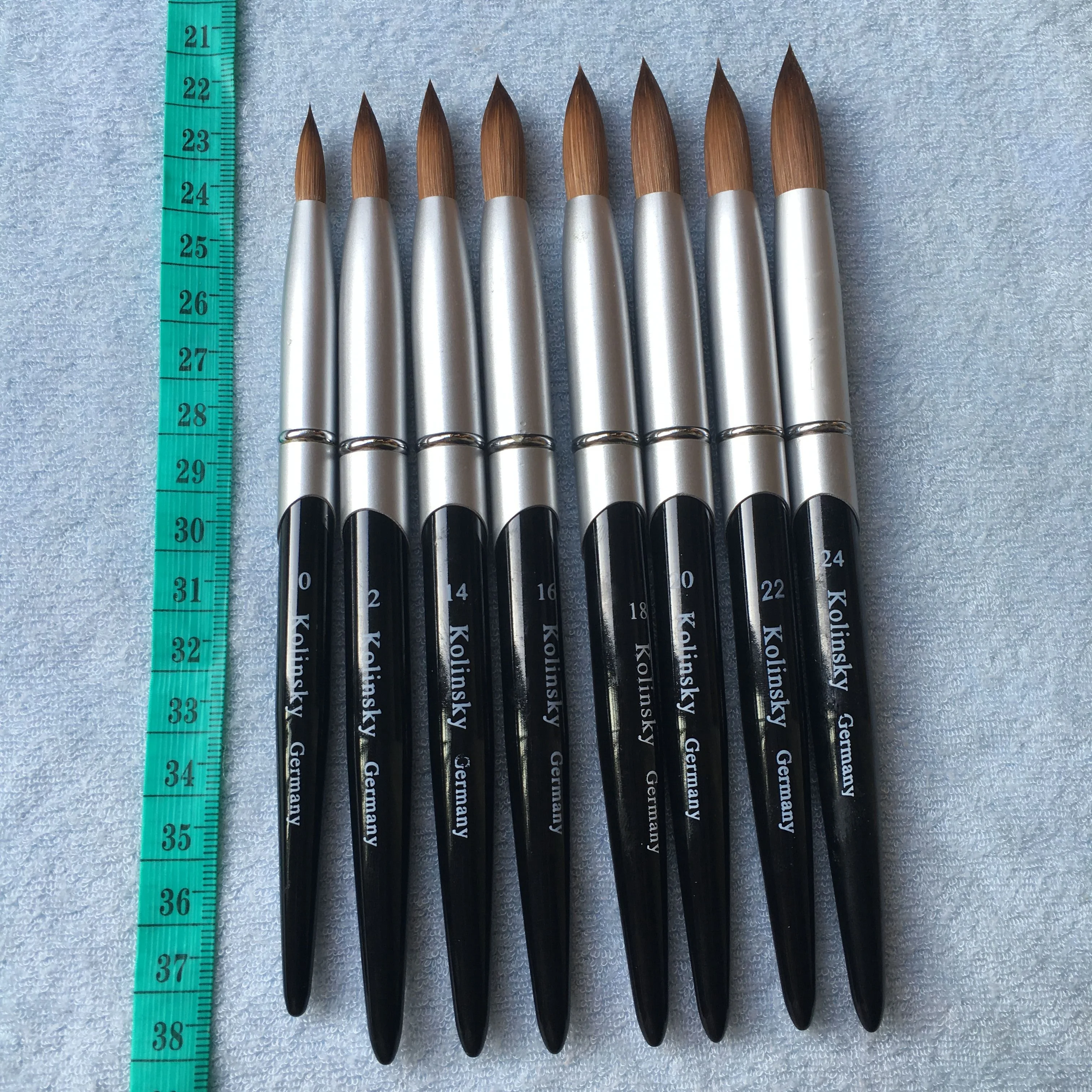 Kolinsky Acrylic Nail Brush Round Sharp 1Pcs Factory Direct Black Silver Metal Handle Big Size 14#16#18#20#22#24