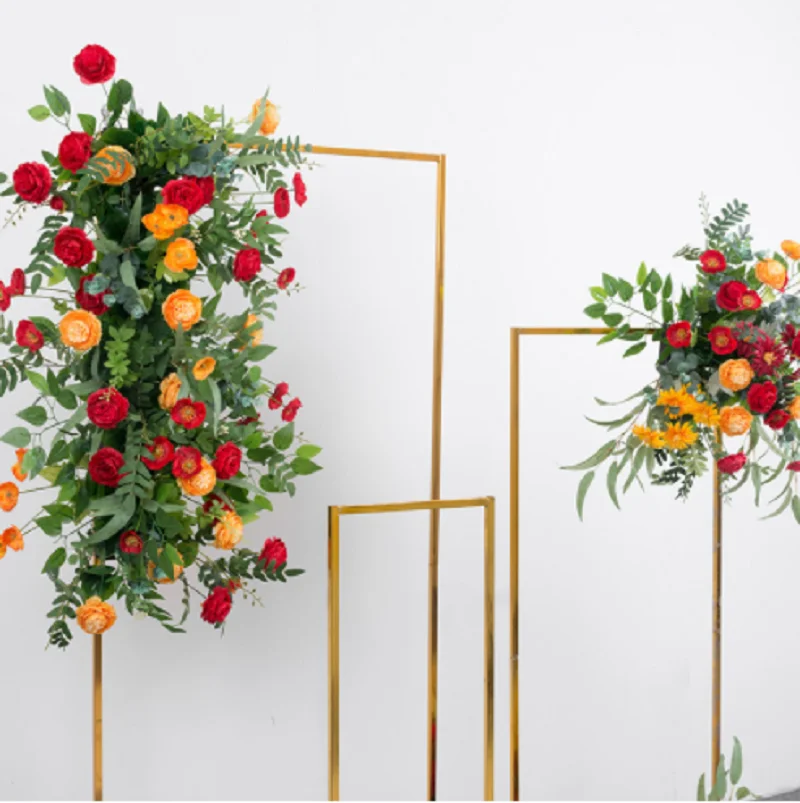 

Creative 3pcs iron screen rectangle stand T stage road background arch wedding decoration