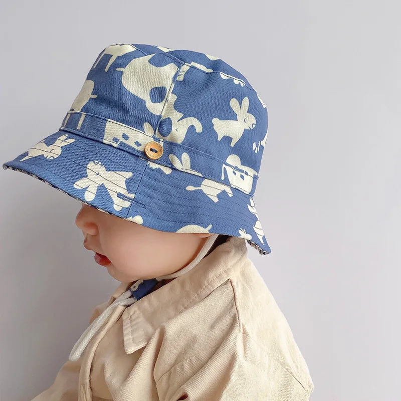 

Baby boys cartoon animal printed Sunhats Spring Summer windproof Outdoor Caps