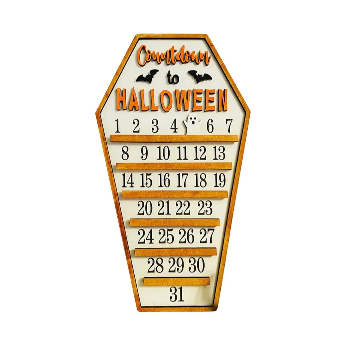 

Halloween Advent Calendar, 31 Days Happy Halloween Coffin Calendar Countdown Calendar with Cutting Three Decoration A