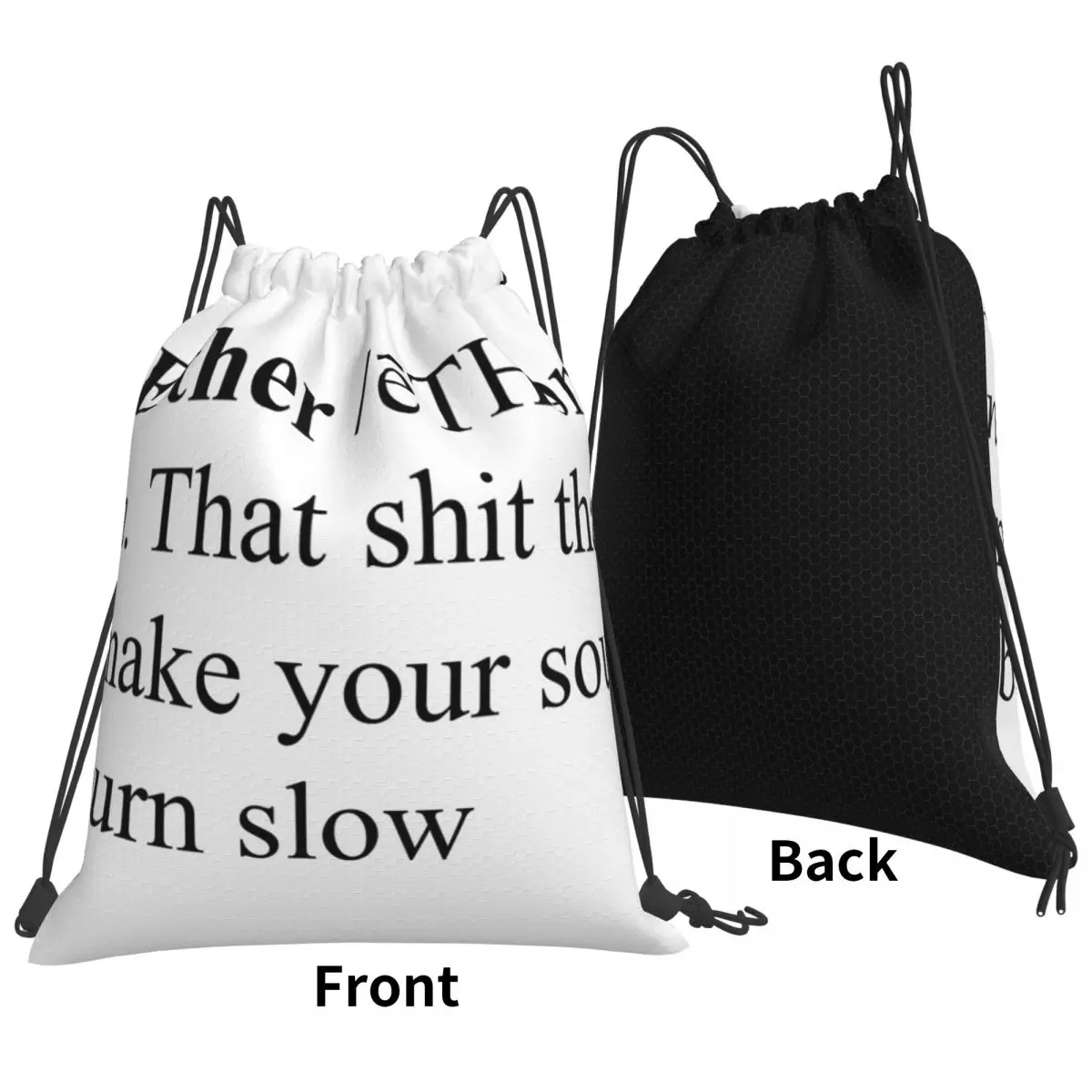 Женский тканевый рюкзак на шнурке с принтом эфира |