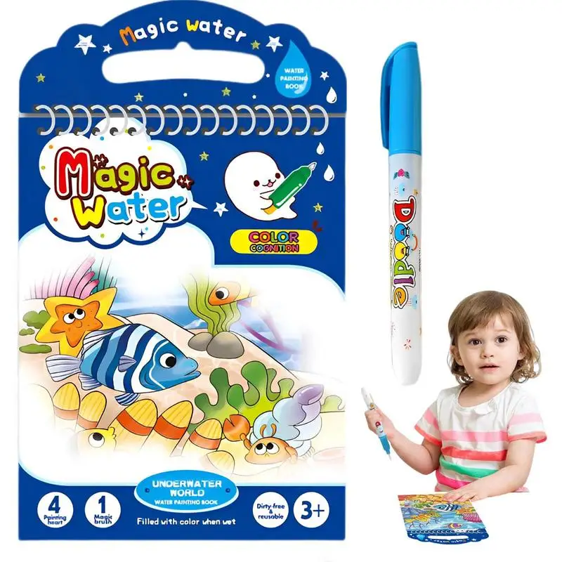 

Детская раскраска, игрушки для рисования, многоразовая книжка-раскраска, волшебная книга для рисования водой, сенсорные Игрушки для раннег...