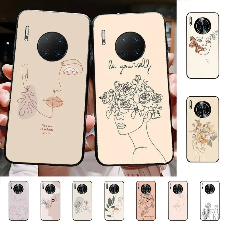 

Abstract Line Face Phone Case for Huawei Mate 20 10 9 40 30 lite pro X Nova 2 3i 7se