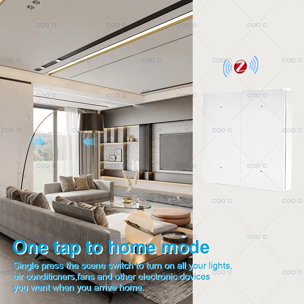 Фото Умный переключатель сцены ZigBee, 4 группы, 12 переключателей сцен, кнопочный контроллер, сценарий автоматизации с питанием от батареи для Zigbee2mqtt №3