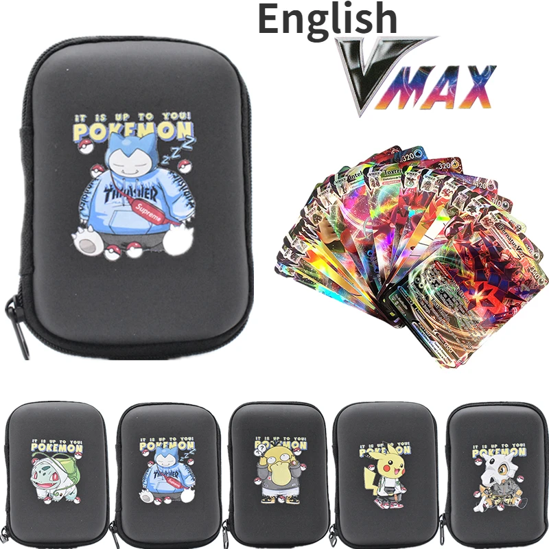 

Pokemon Pikachu Game Cards Box English Cards Holder Album Hard Case Card Holder Book Holder Earphone Storage Box Children Gifts