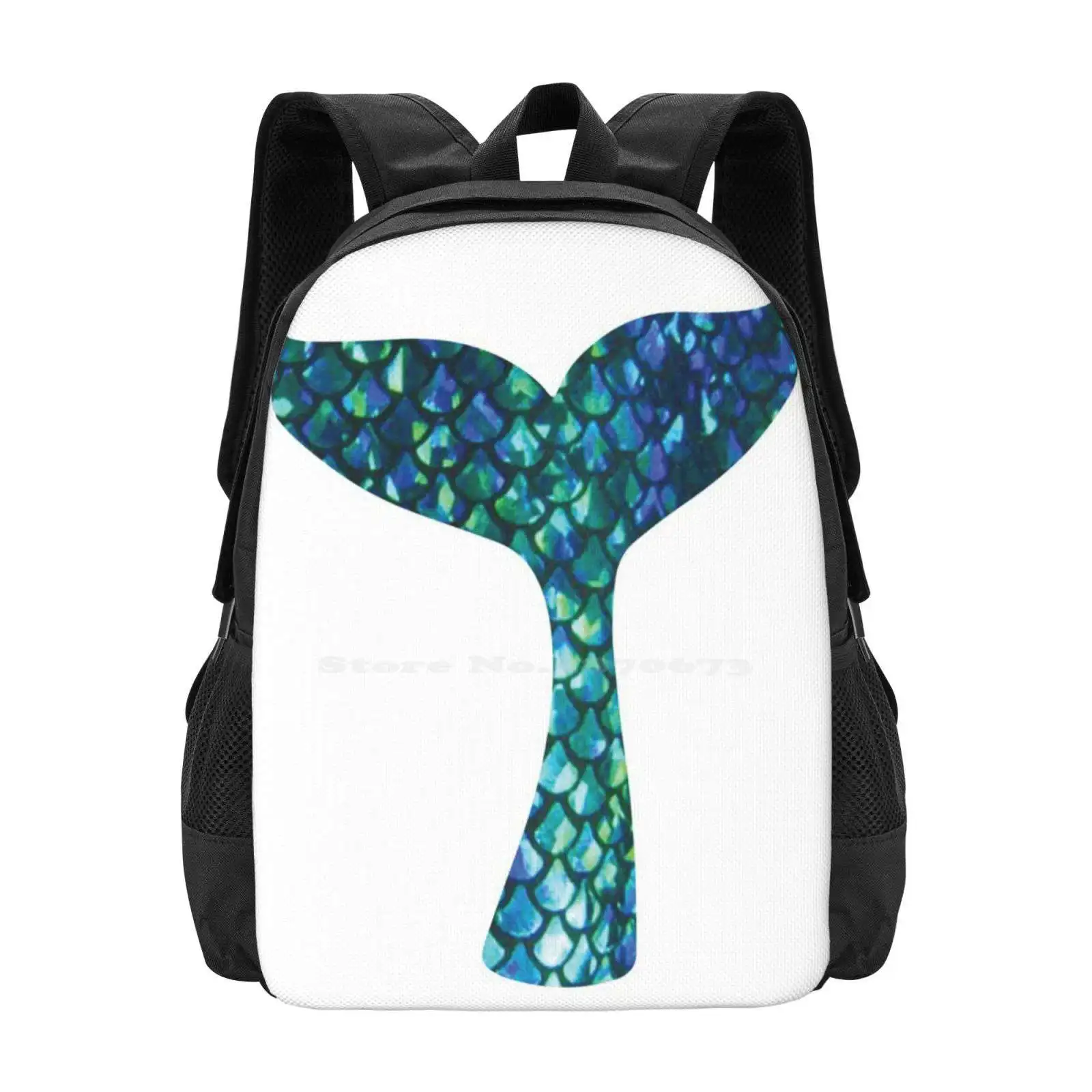 

Mermaid Tail 3D Print Design Backpack Student Bag Mermaid Diva Princess Sparkles Mandala Ocean Beach Unicorn Popular