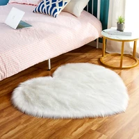 heart shape carpet sheepskin shaggy fluffy plush area rug faux fur wool carpet rugs for living room parlor floor mat home decor