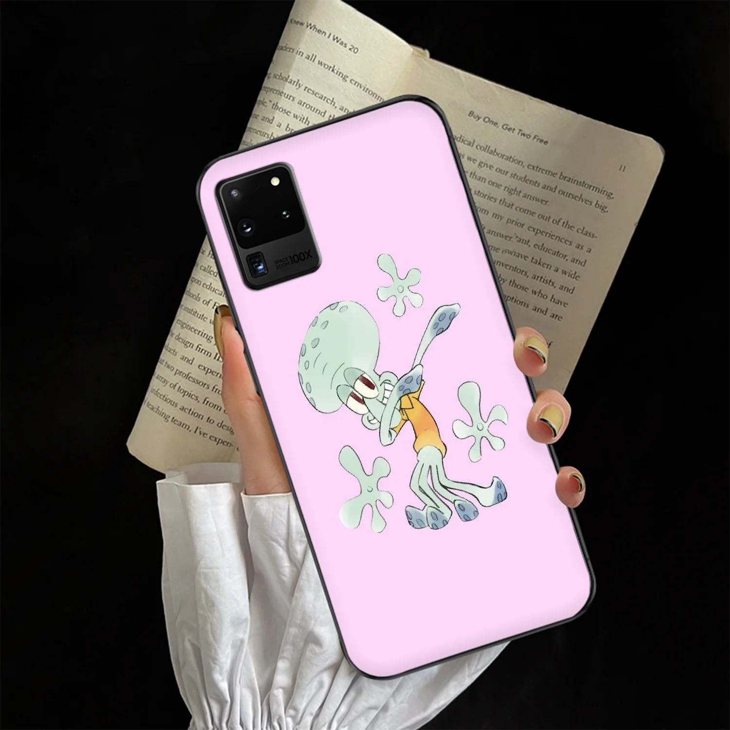 Мультяшный Сквидвард Dab Samsung Galaxy Note 4 8 9 10 20 S8 S9 S10 S10E S20 Plus UITRA Ultra black pretty |