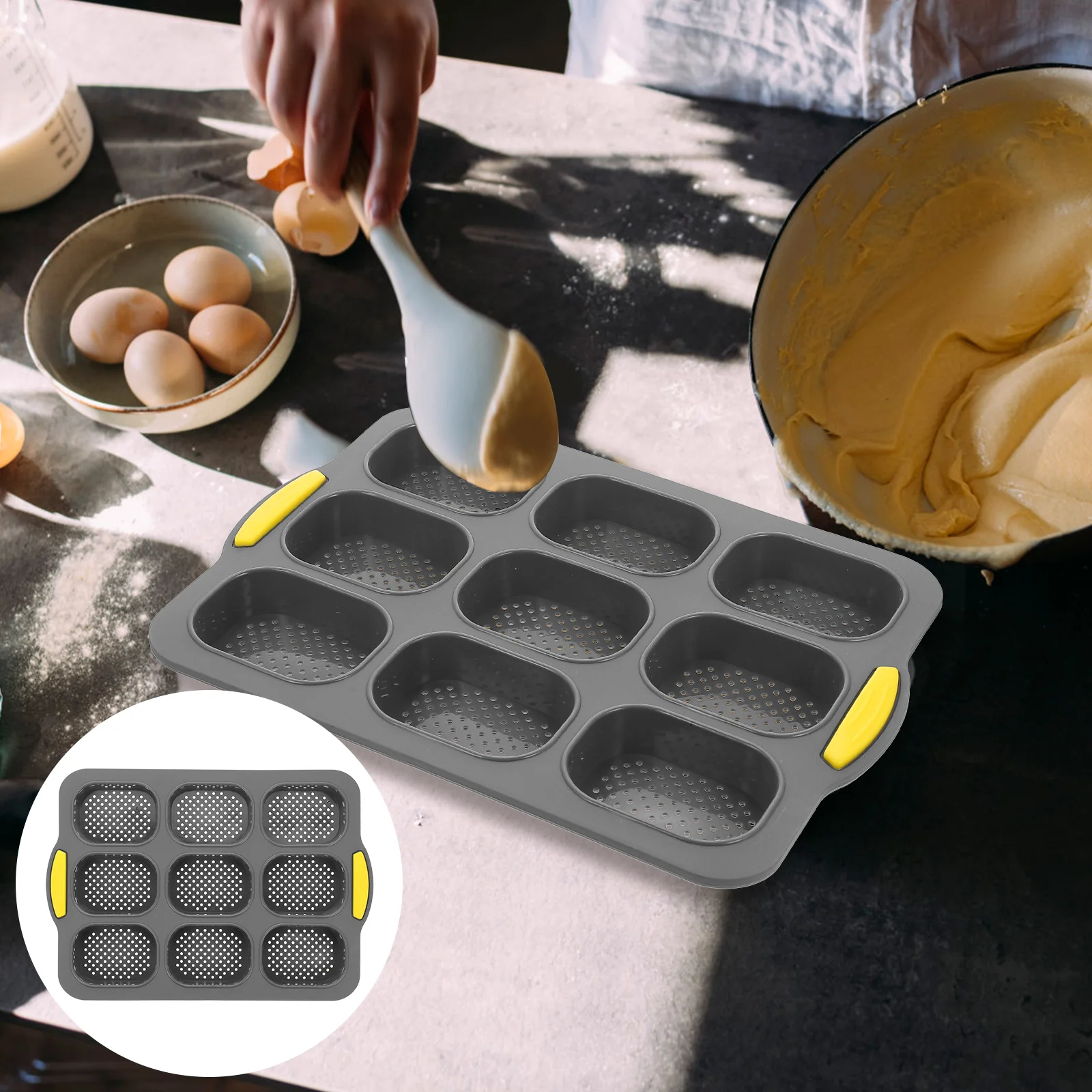 

Mold Pan Bread Baking Silicone Loaf Tray Molds Cake French Kitchen Bakeware Bun Muffin Cupcake Cooking Pans Dog Mini Hot