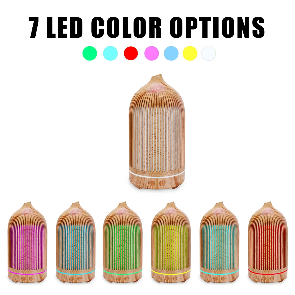 

USB Hollow Vase Aromatherapy Humidifiers Waterless Auto-Off 200ml Aroma Essential Oil Diffuser with Colorful Light for Room