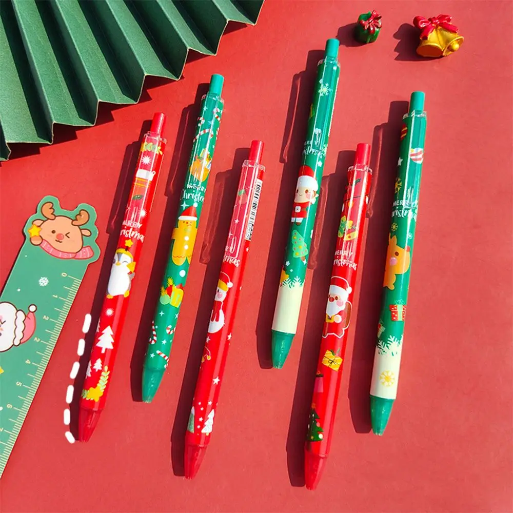 6pcs Gifts Deer Merry Christmas Home Decor Santa Claus Christmas Ballpoint Pen Xmas Tree Stationery Gel Pens School Supplies