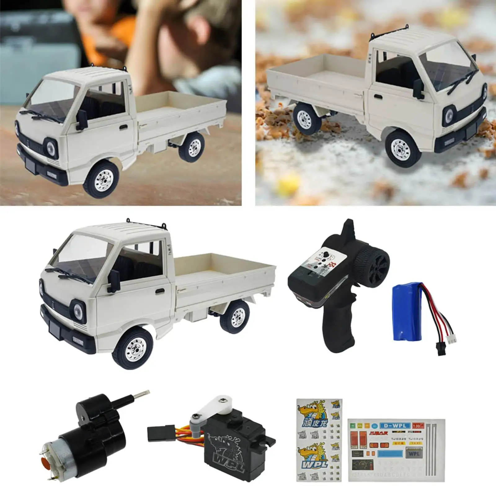 

WPL D12 RC Car Off Road Car Simulation RC Car with 260 Motor for Adults