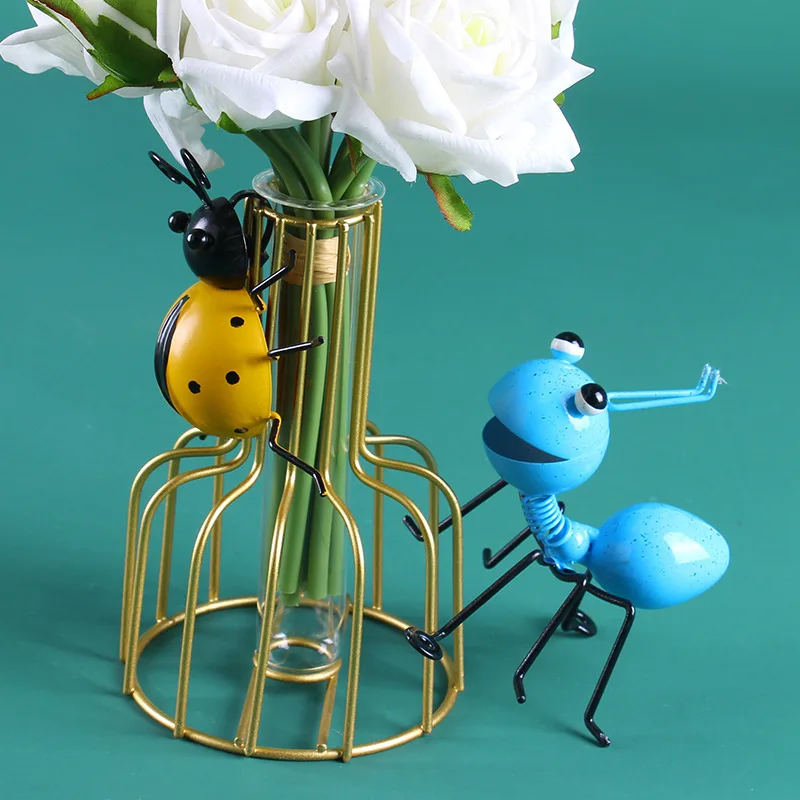 

Wrought Iron Ant Ornaments Garden Wrought Iron Decoration Potted Computer Desktop Ornaments Kids Toys Play House Cute Gift