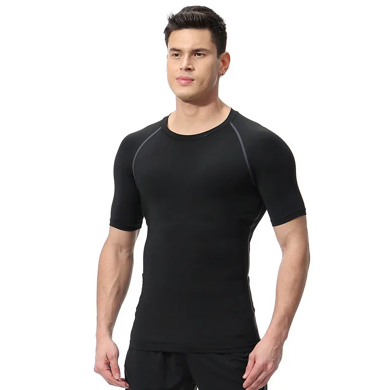 Men's Short Sleeve Sports T-Shirt  New Quick Dry Breathable Fitness Activewear Gym Clothing Running Soccer Training Sportswear