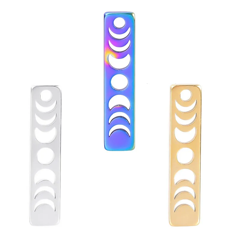 

WZNB 5Pcs Stainless Steel Sun Moon Charms for Jewelry Making Earring Pendant Necklace Bracelet Accessories Diy Material
