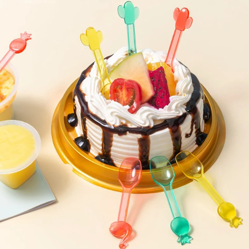 

9Pcs Brand New Mini cute spoon picnic fruit scoop cake ice cream spoon dessert spoon accessories