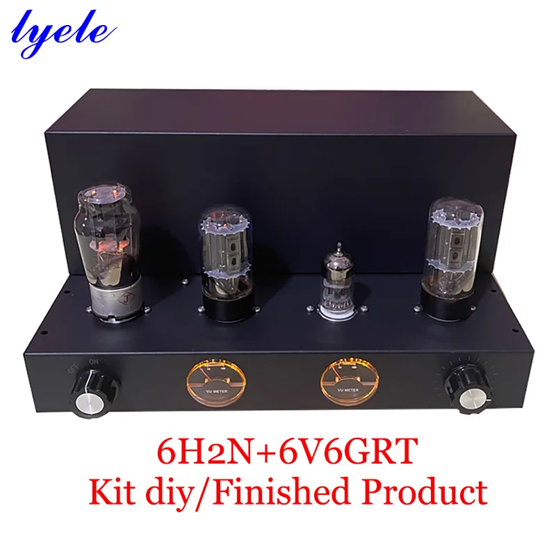 Lyele Audio 6H2N 6V6GT Vacuum Tube Amplifier Diy Kit Hifi Class A  Audio Amplifier Vu Meter Home Amp 2 (2.0) with Net Cover 5w*2