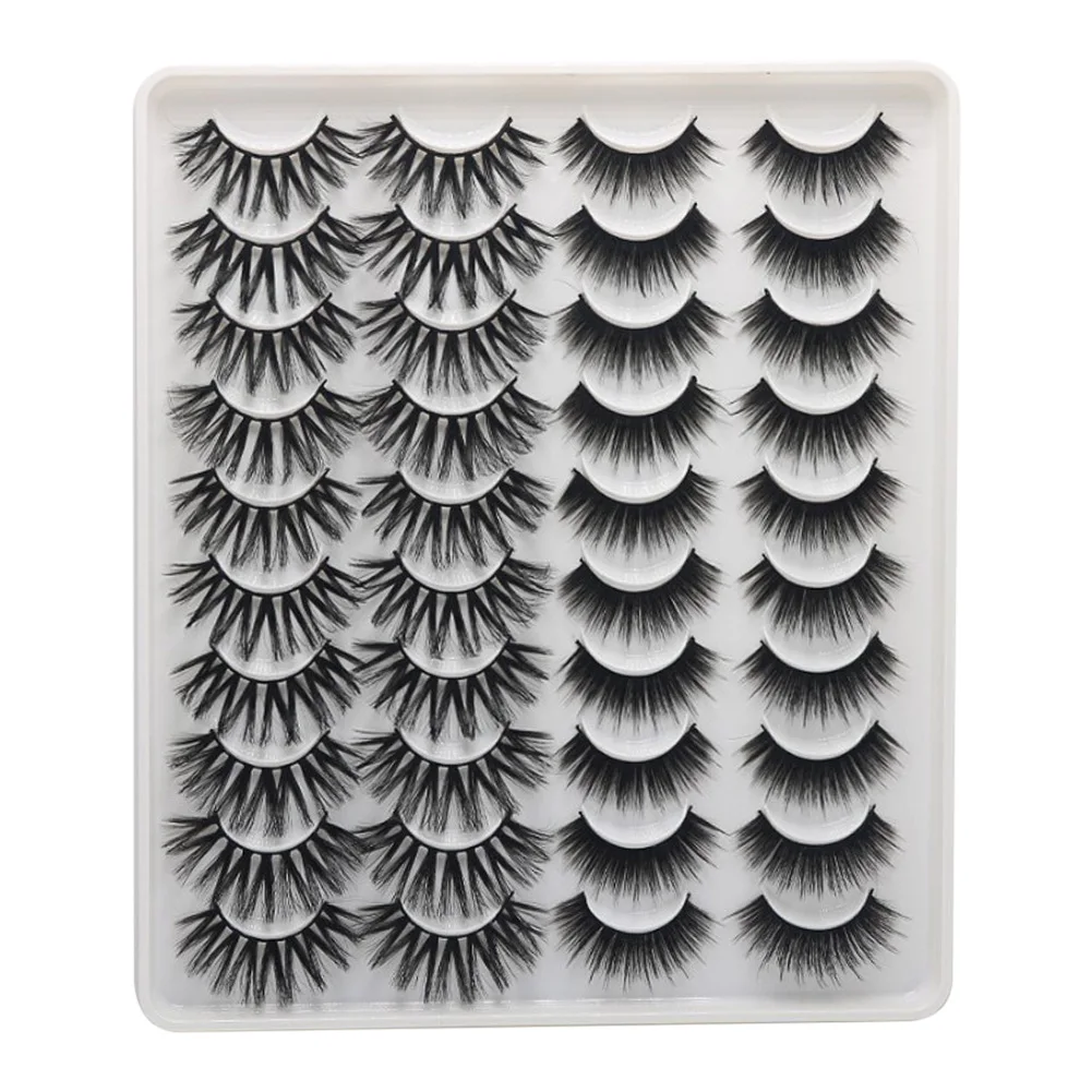 

Long Natural False Eyelashes Cosmetic Extension Portable Party 3D Black Synthetic Fiber Make Up Charming Daily Faux Mink