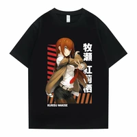 japanese anime steins gate tshirt makise kurisu graphic print t shirt men women fashion harajuku t shirts short sleeve unisex