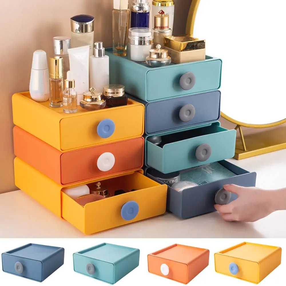 

1 шт. практичный красочный составной Настольный ящик для хранения большой емкости контейнер для хранения макияжа с ручкой
