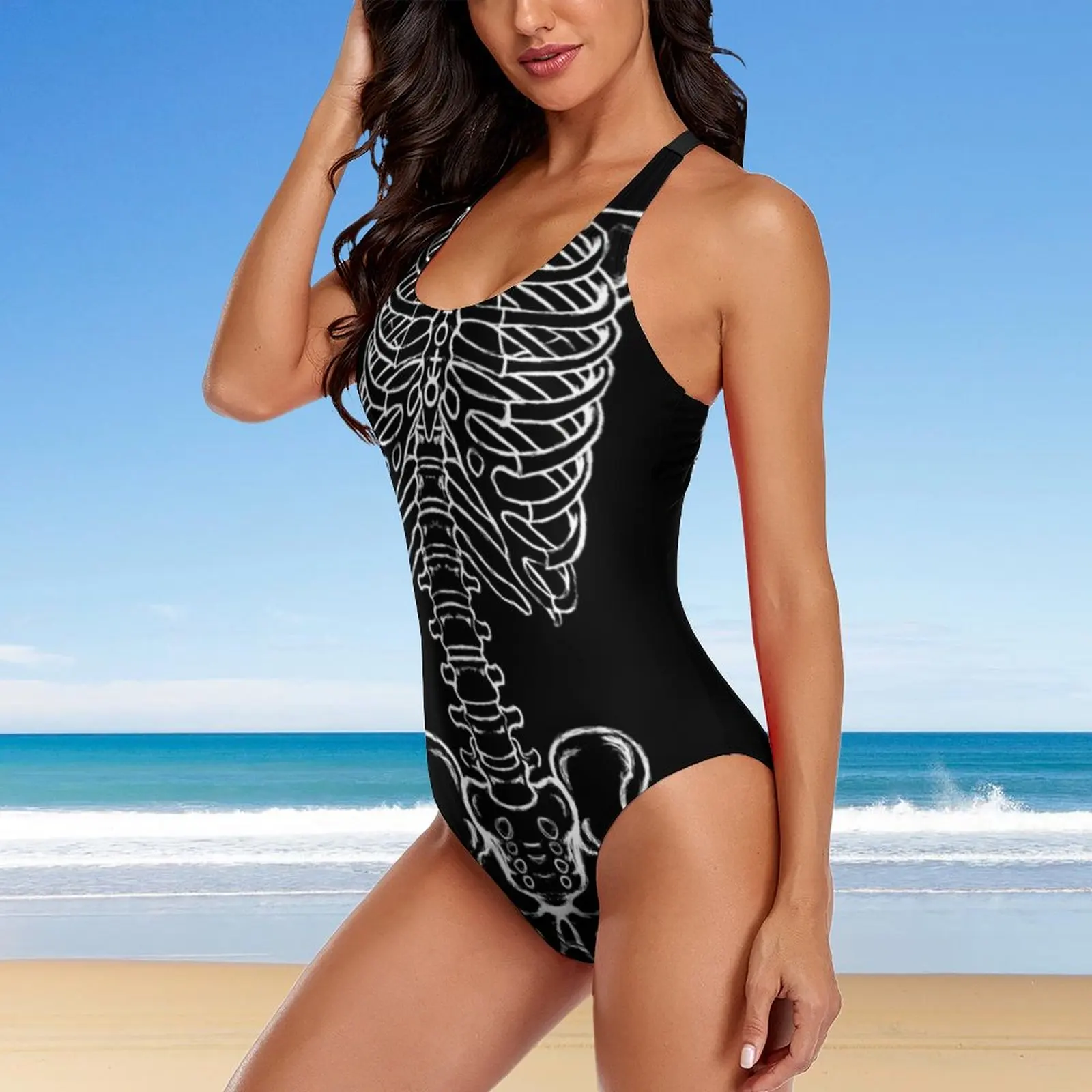 Купальник с рисунком скелета волшебный страшный купальник в стиле панк лучший