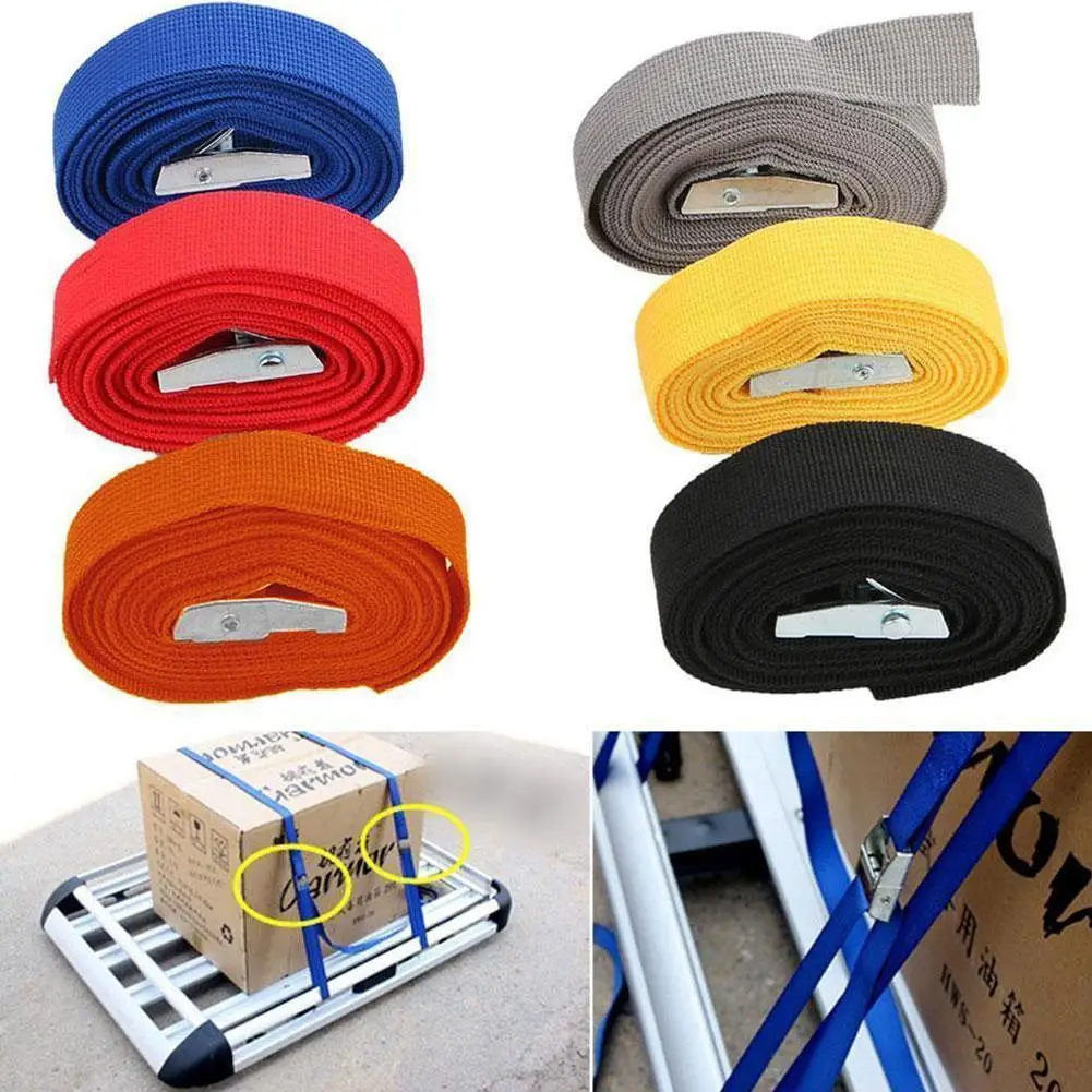 

2M Buckle Tie-Down Belt Cargo Straps For Car Motorcycle Bike With Metal Buckle Tow Rope Strong Ratchet Belt For Luggage Bag