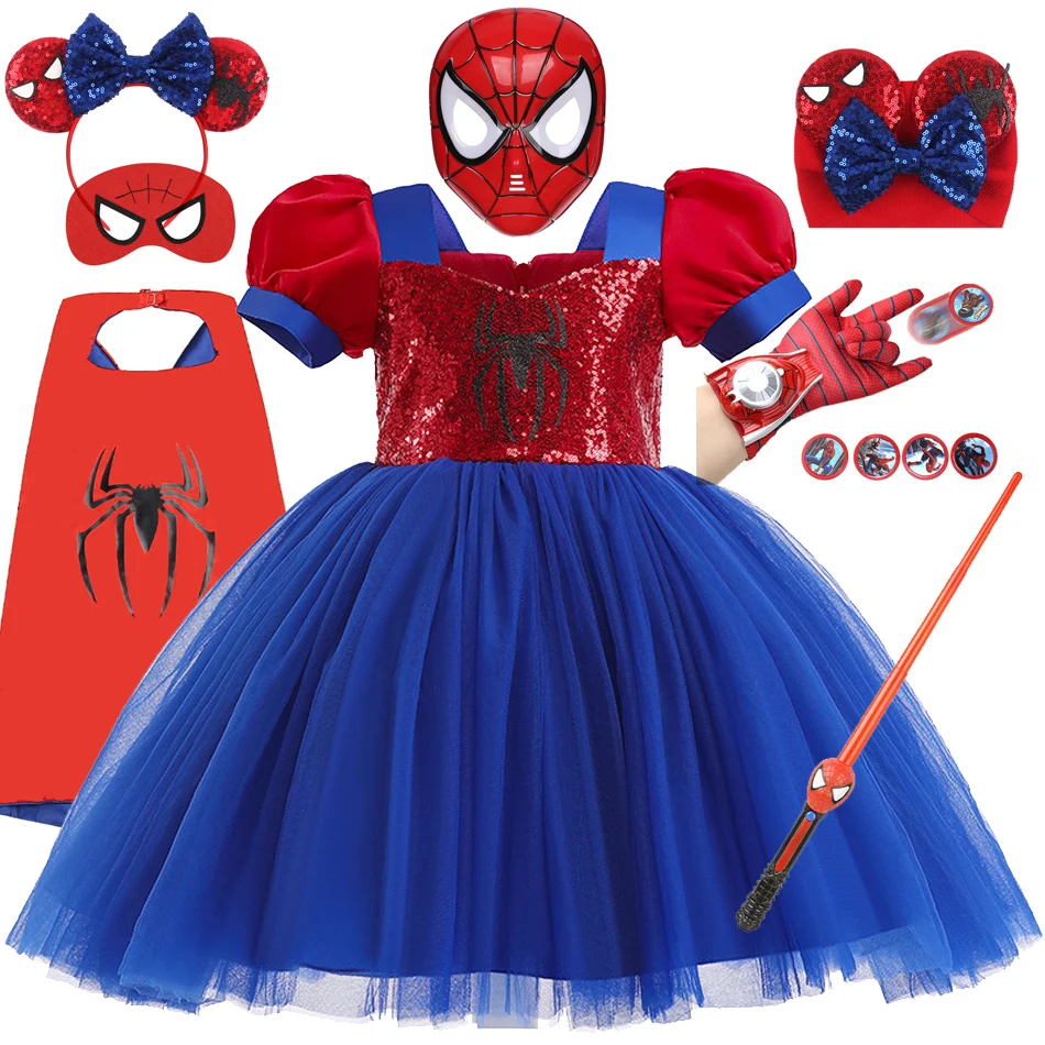 

Disney Spiderman Princess Dress for Baby Girl Cartoon Cosplay Tutu Costume Children's Day Vestidos Party Halloween Spider Man