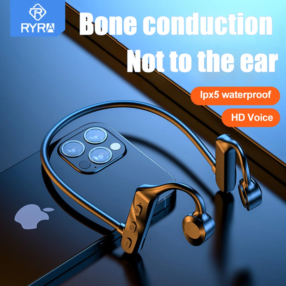 

RYRA Bone Conduction Earphones Wireless Bluetooth Headphones Sport TWS Neckband Headset Hearing Aids Earphone Handsfree With Mic