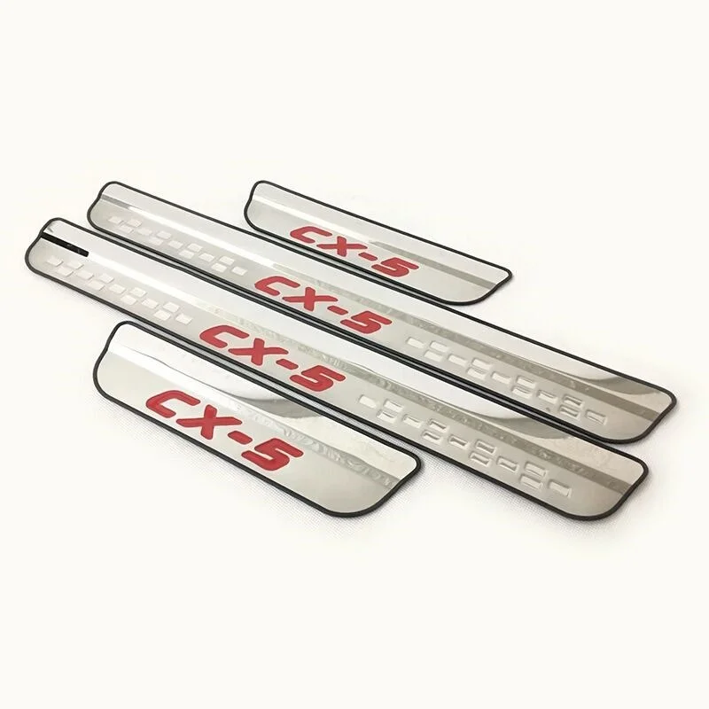 

For Mazda Cx-5 17-2021 Car Ladder Door Sill Strip Thresholds Footboards Step Wagon Stainless Steel Chromium Styling Accessories