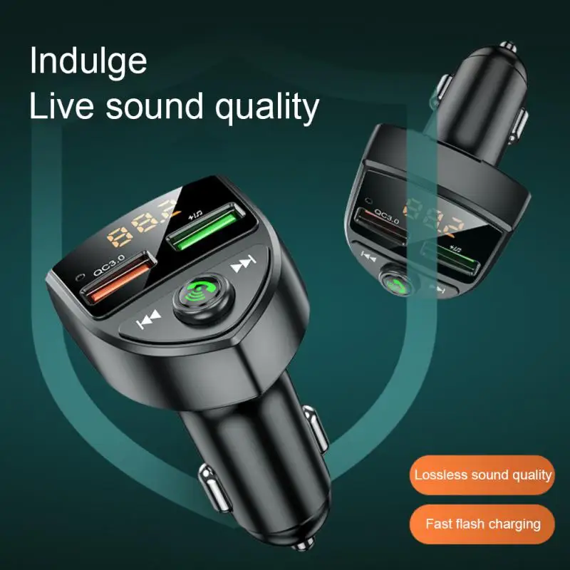 

Dual Usb Ports Car Bluetooth Player Mp3 U Disk/tf Card Bluetooth Player Ast Flash Charging Fm Transmitter Bluetooth Hands-free