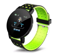 119 puls smart bracelet blood pressure waterproof sport round smartwatch smart clock fitness tracker for android ios
