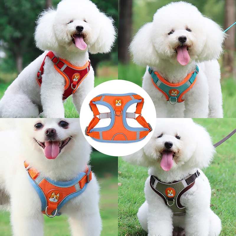 

New Comfortable Dog Harness for Small Medium Reflective Pet Harness And Leash Set Adjustable Puppy Chest Vest Outdoors Harness