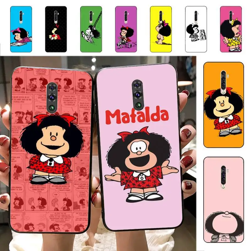 

Yinuoda Mafalda Phone Case for Vivo Y91C Y11 17 19 17 67 81 Oppo A9 2020 Realme c3