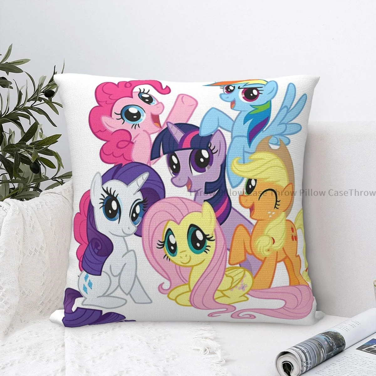 

Friends Polyester Cushion Cover My Little Horse Ponny Sofa Garden Decorative Breathable Hug Pillowcase