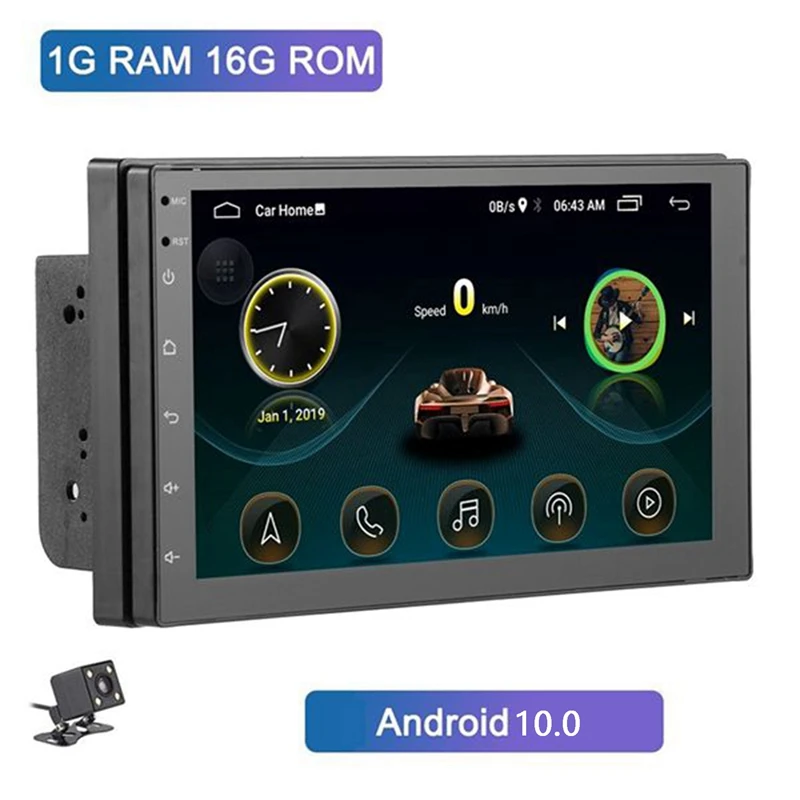 

Универсальный Автомобильный мультимедийный mp5-плеер, 2Din, Android 10,0, GPS-навигация, 7-дюймовый HD контактный экран, автомобильное стерео радио